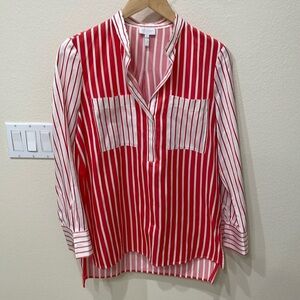 ESCADA RED AND WHITE BLOUSE—GORGEOUS!! Cotton Blend—Barely Worn—EUC—Size 34